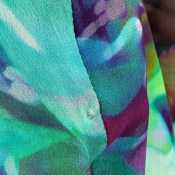 Kelli & Talulah Deep Front/Back V-Neck Silk Multicolor Sleeveless Dress Size M - Picture 15 of 16